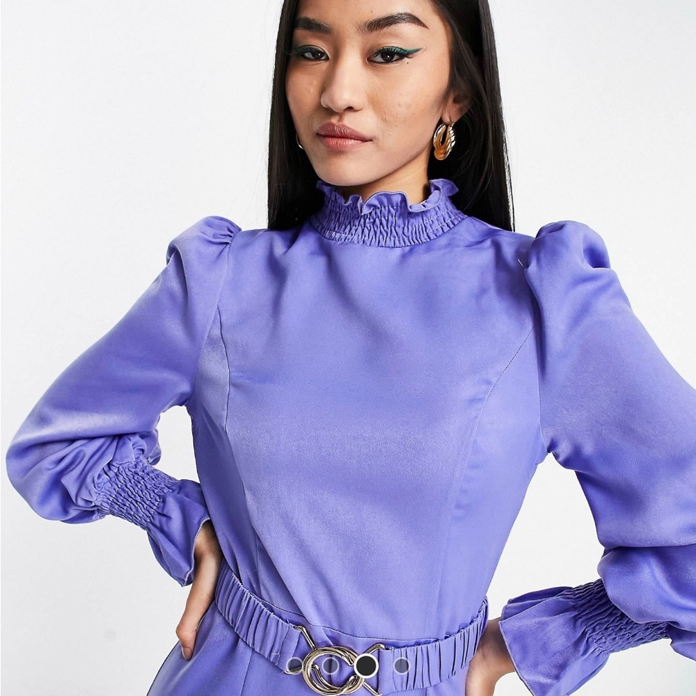 Little Mistress flare sleeve dress in purple. Worn only once